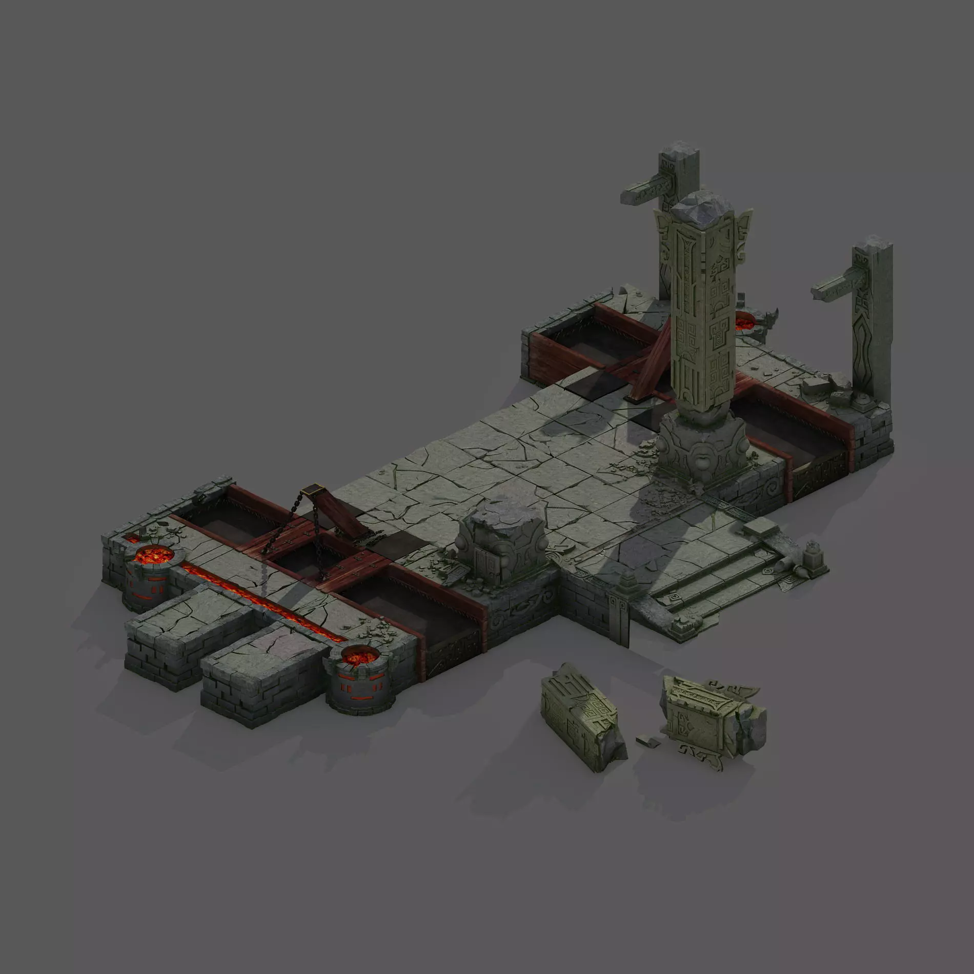 Horde - broken stone platform 3D model