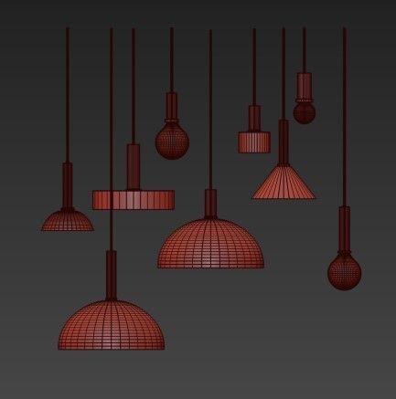 Socket Pendant High 3D model_1