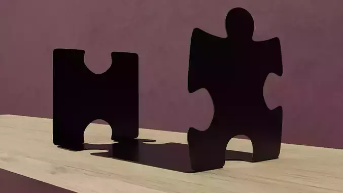 Bookend puzzle book holder Free 3D model