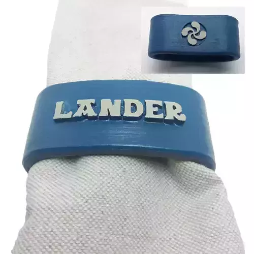 LANDER napkin ring with lauburu 3D print model