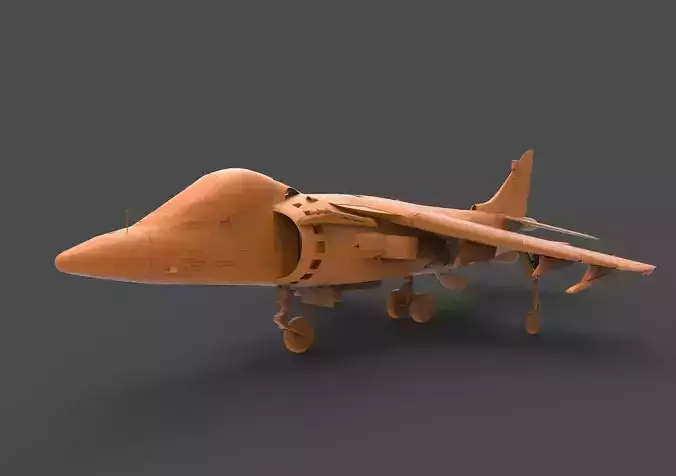 AV-8B orange fighter jet