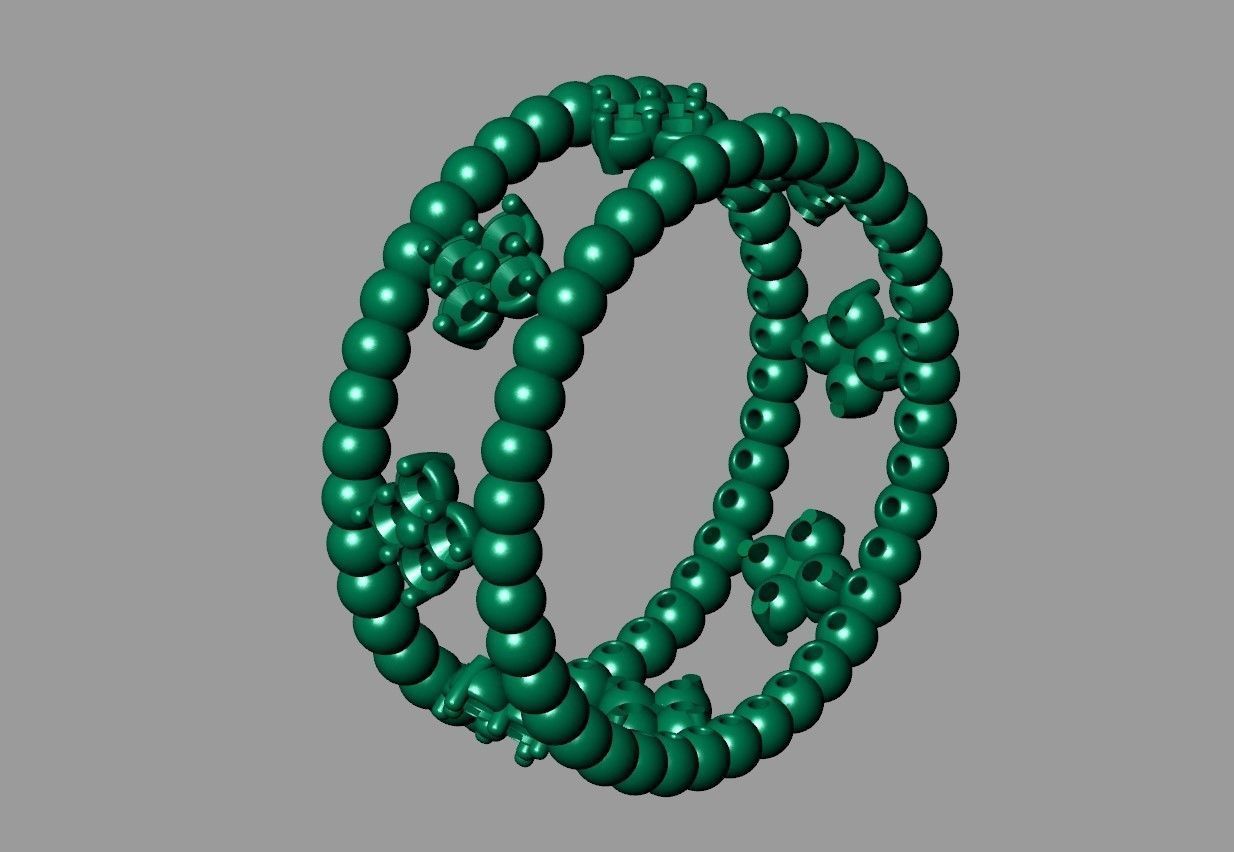 Lumpy Flowers Ring 3D print model_3