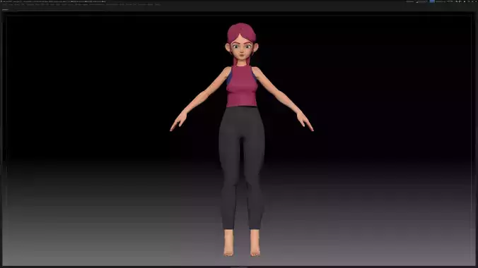 ZBrush Stylized Character Girl Base Mesh - Amy Girl Style 17