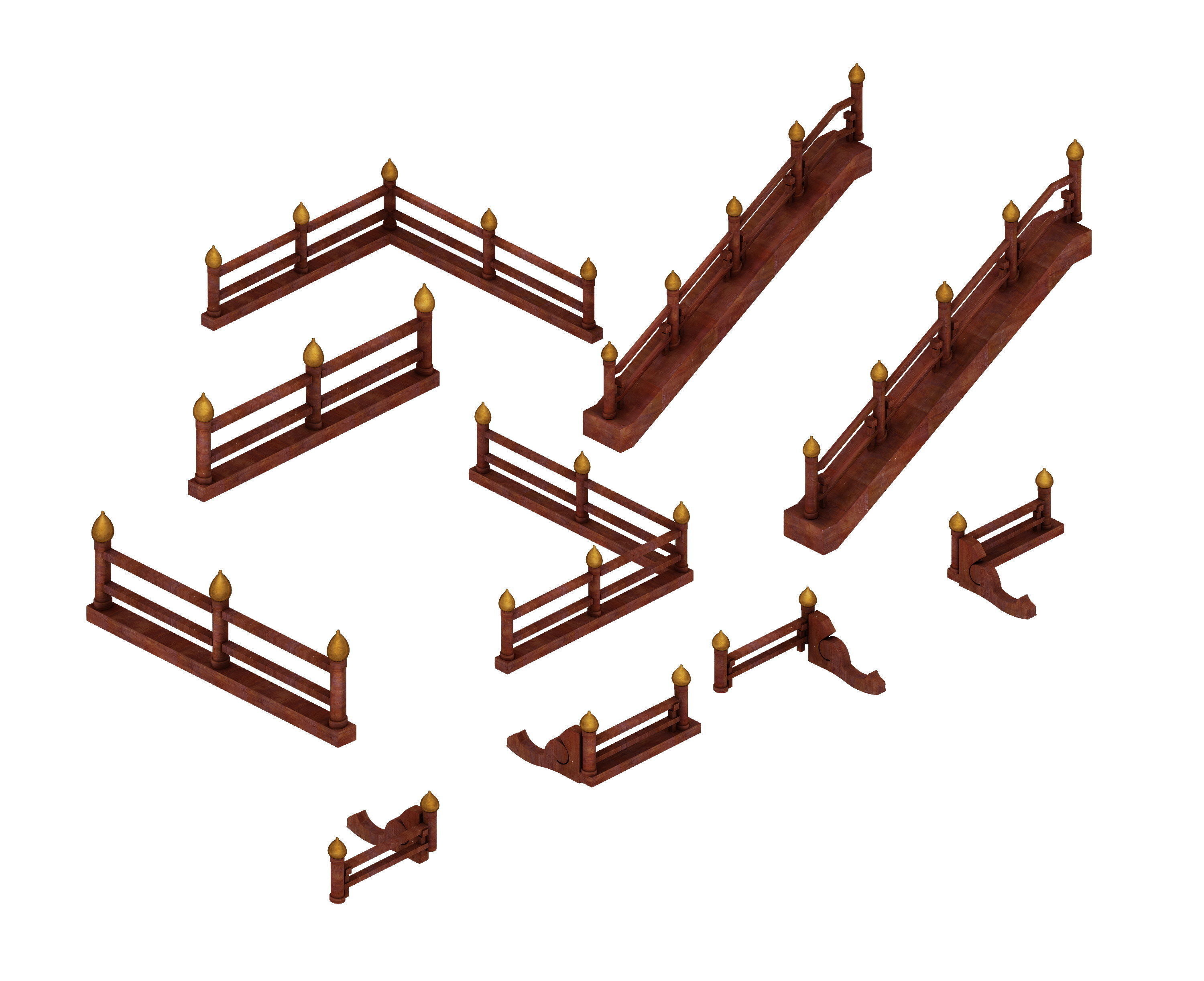 Game Model - City of large gang architecture 3D model_7