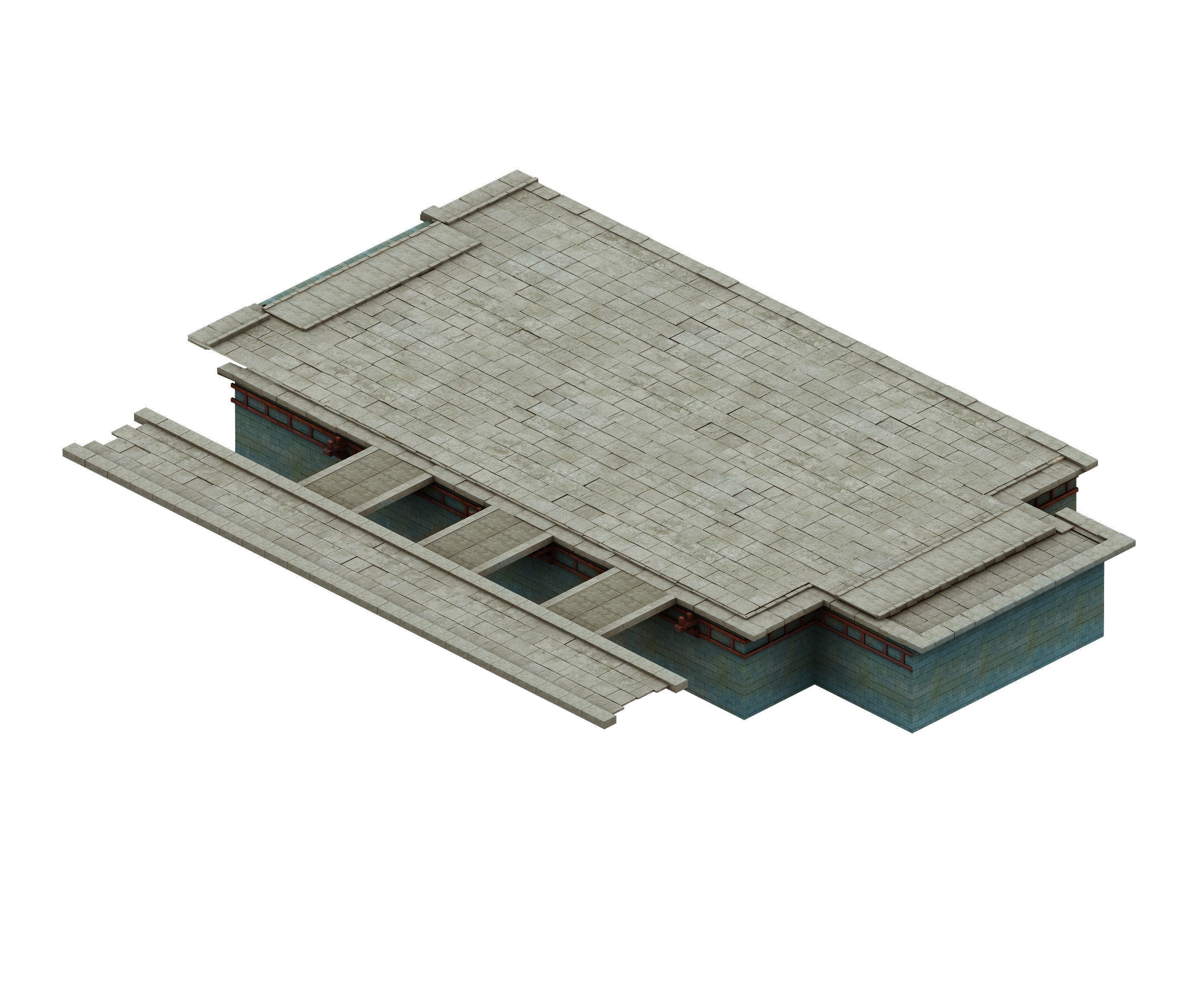 Game Model - City of large gang architecture 3D model_5