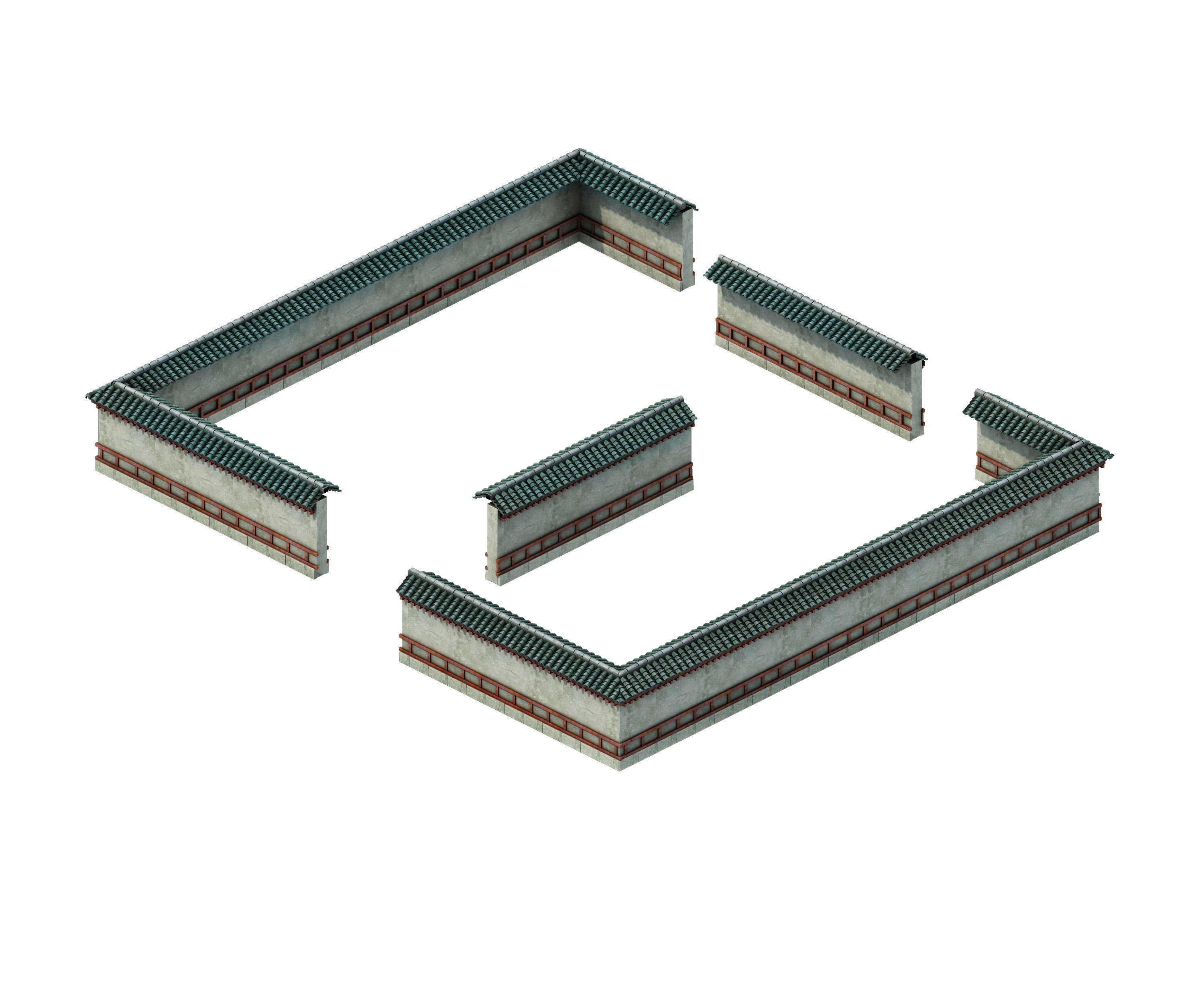 Game Model - City of large gang architecture 3D model_4