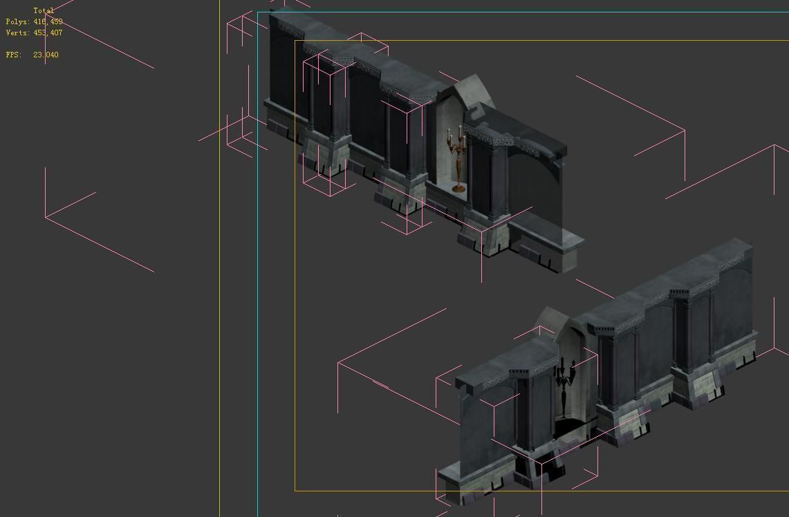 City Underground Palace - Wall 02 3D model_2