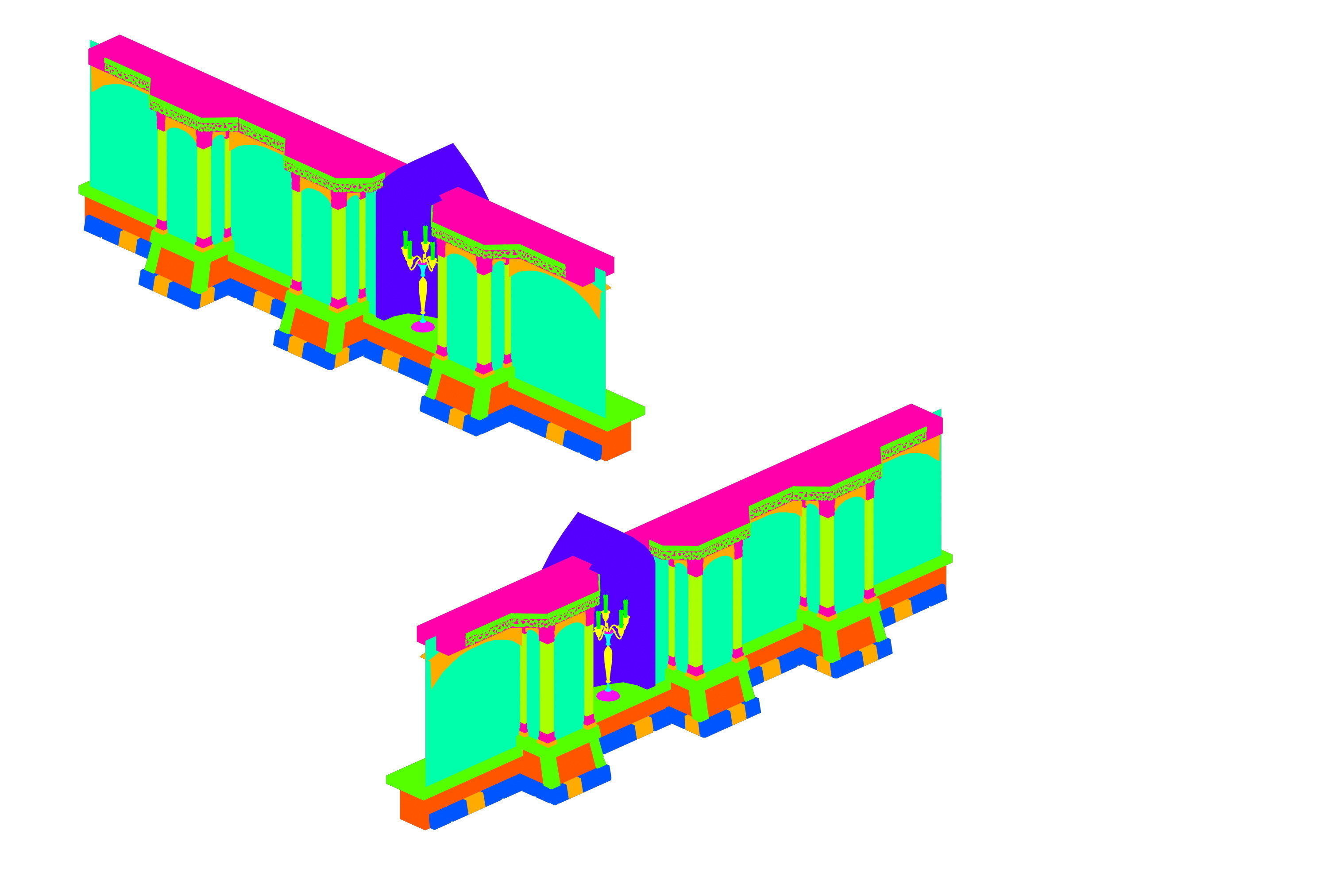 City Underground Palace - Wall 02 3D model_1