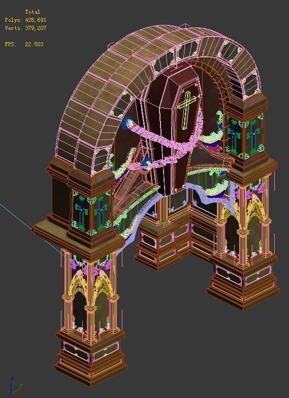 City underground palace - Shimen - coffin 3D model_3