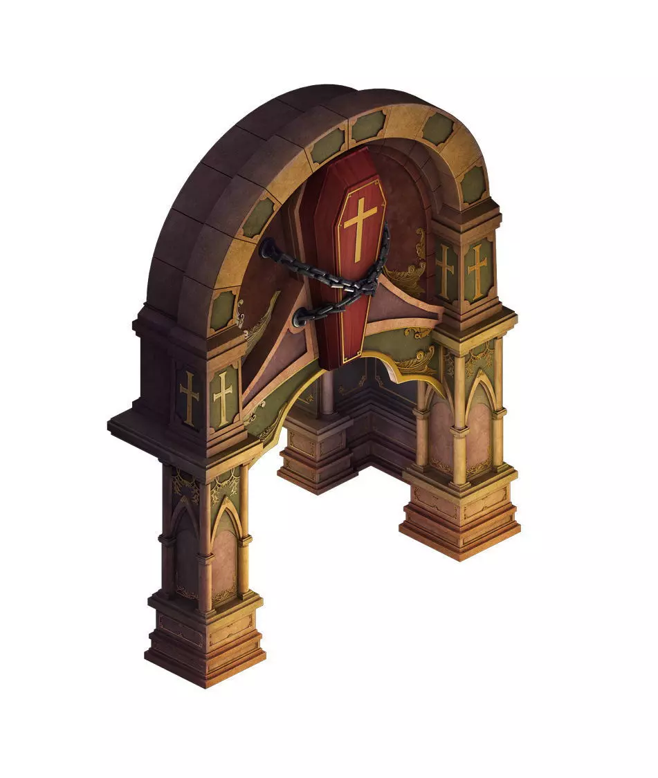 City underground palace - Shimen - coffin 3D model_0