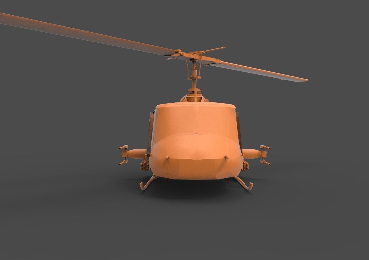 Bell UH-1 3D print model_1
