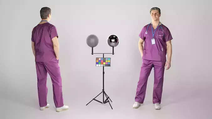 Adult surgeon with a stethoscope 81