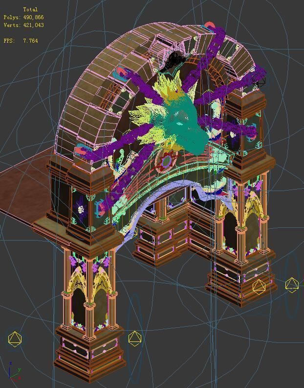 City underground palace - Shimen - wolf head 3D model_3