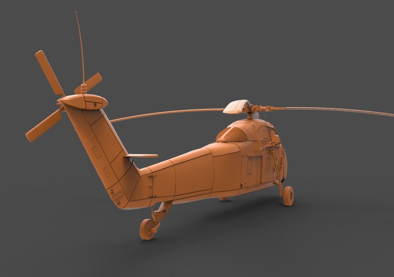Sikorsky H-34 3D print model_4