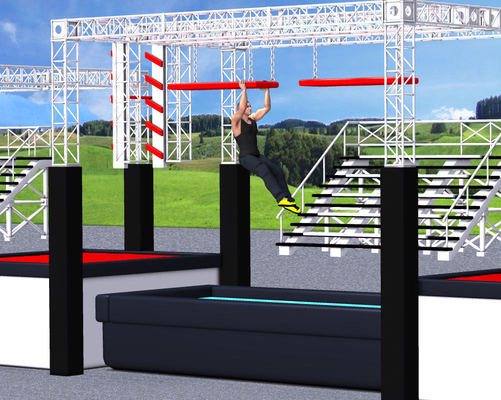  Ninja Obstacle Course 3D model_9