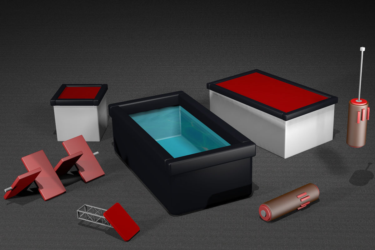  Ninja Obstacle Course 3D model_1