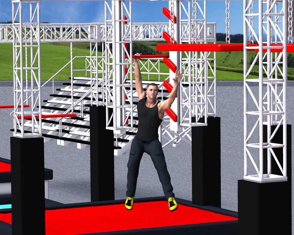  Ninja Obstacle Course 3D model_10