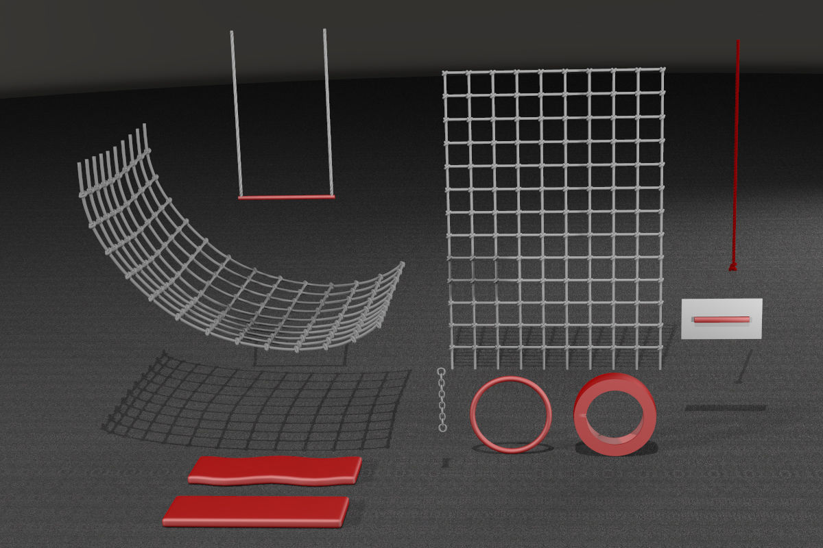  Ninja Obstacle Course 3D model_13