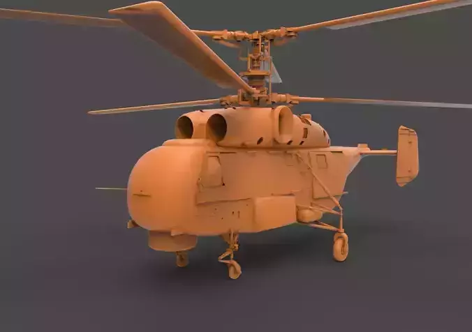 Ka-27 orange helicopter 3D print model