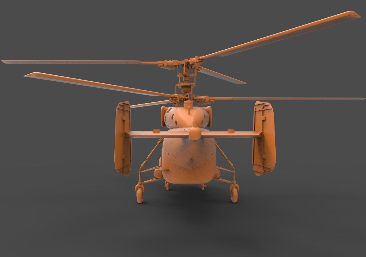 Ka-27 orange helicopter 3D print model_5