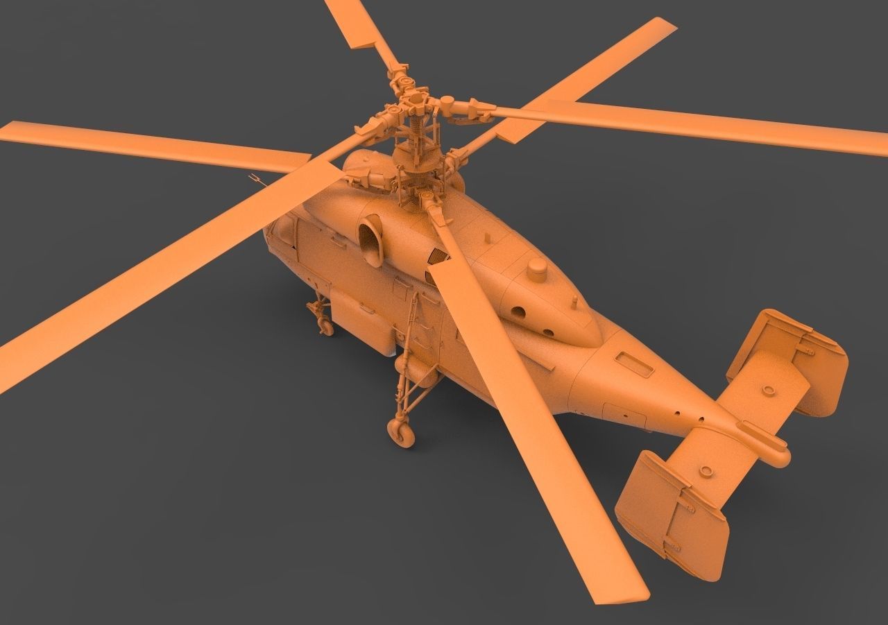 Ka-27 orange helicopter 3D print model_6