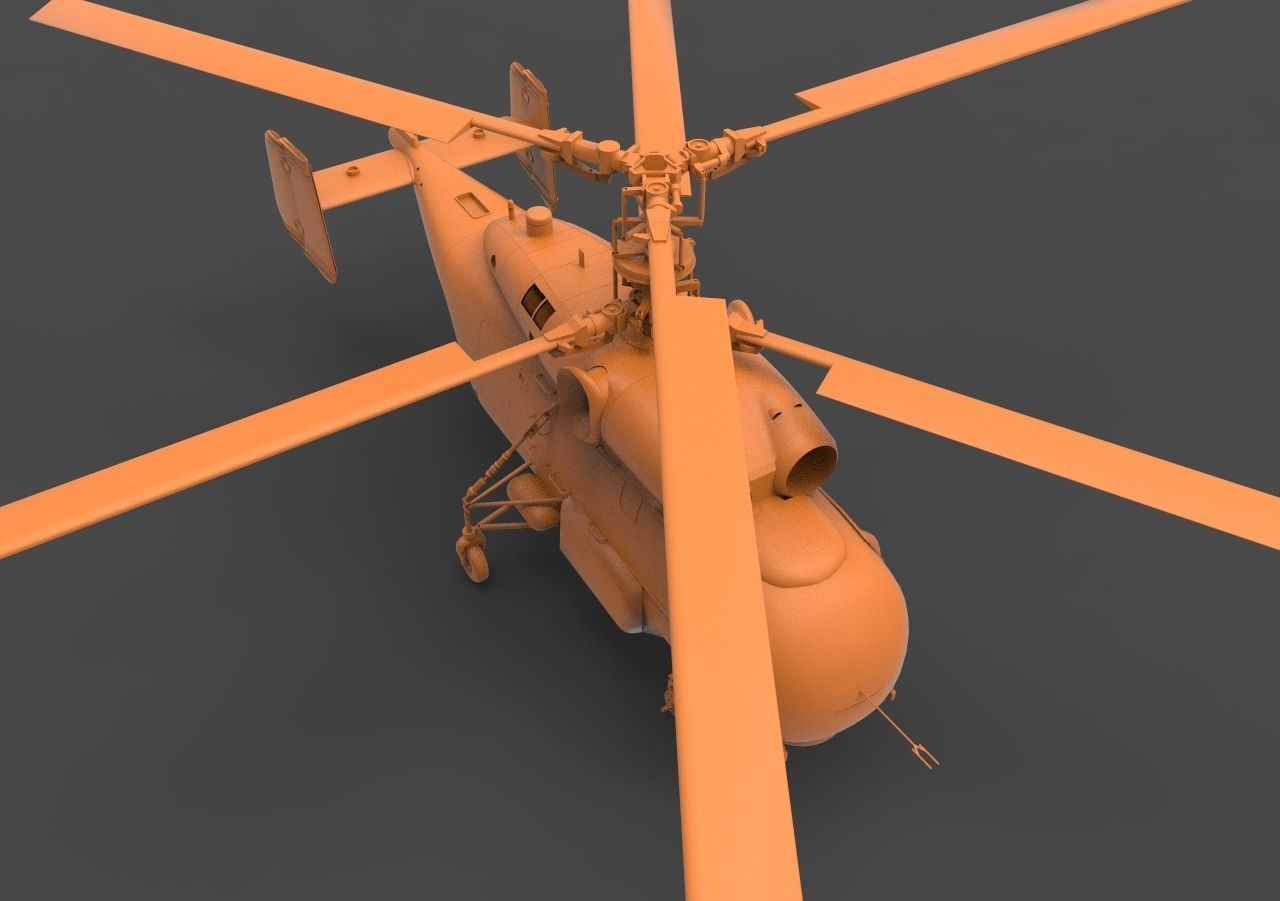 Ka-27 orange helicopter 3D print model_7