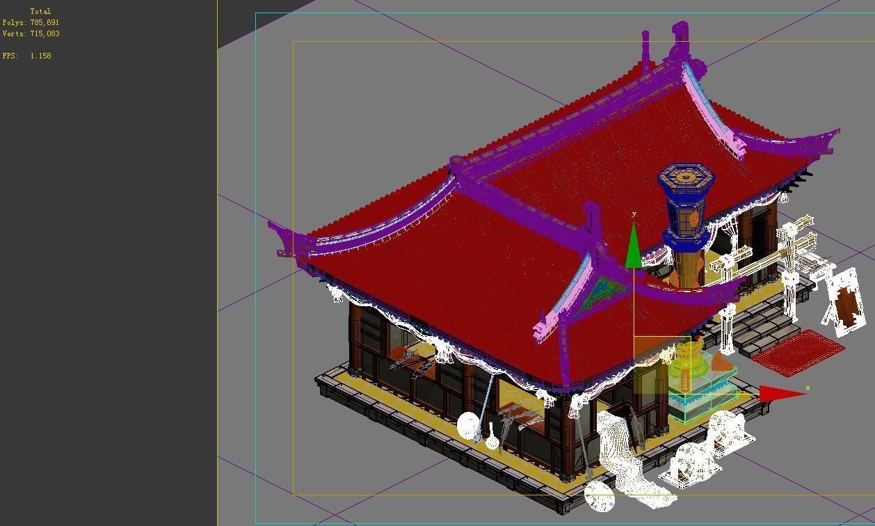 Game Model - Urban construction gem mosaic shop 3D model_1