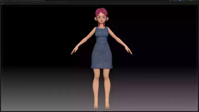 ZBrush Stylized Character Girl Base Mesh - Amy Girl Style 18