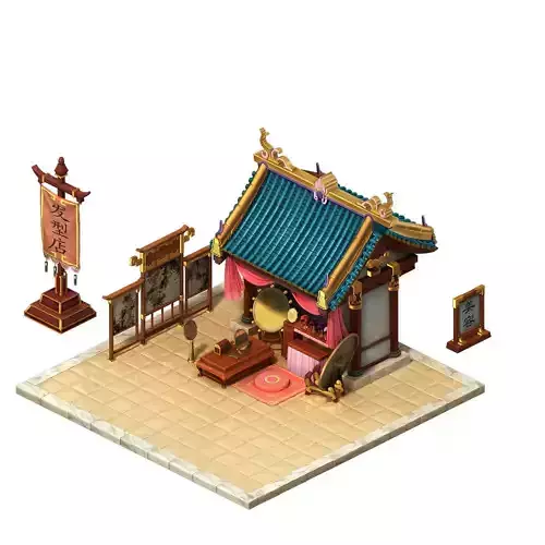 Game Model - City Architecture - Hair Shop 3D model