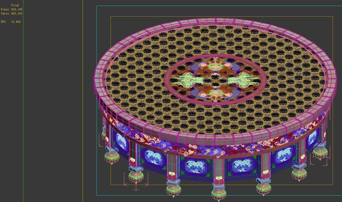 City Architecture - Sightseeing Round Table 3D model_1