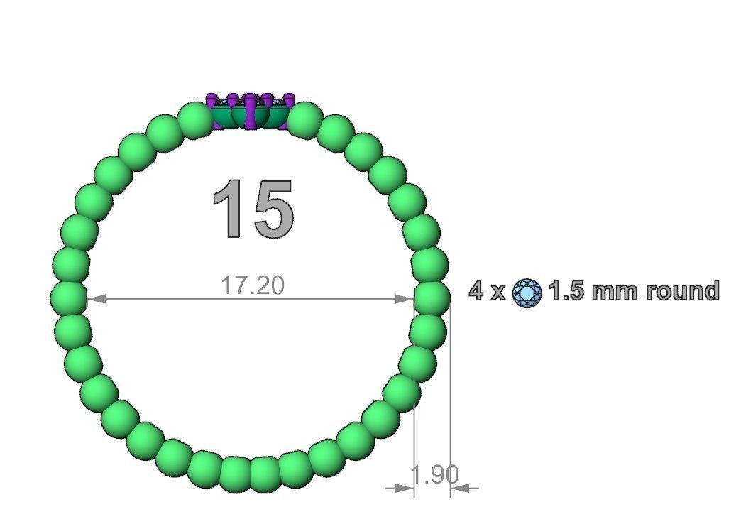 Minimal Lumpy Flower Ring 3D print model_3
