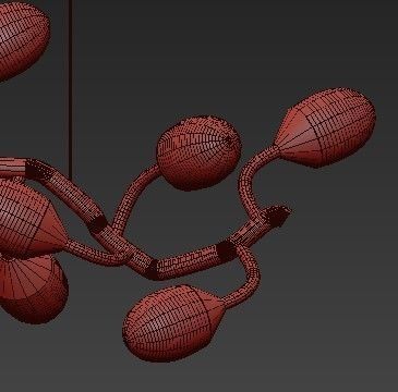 Lotus Chandelier Horizontal 3D model_1