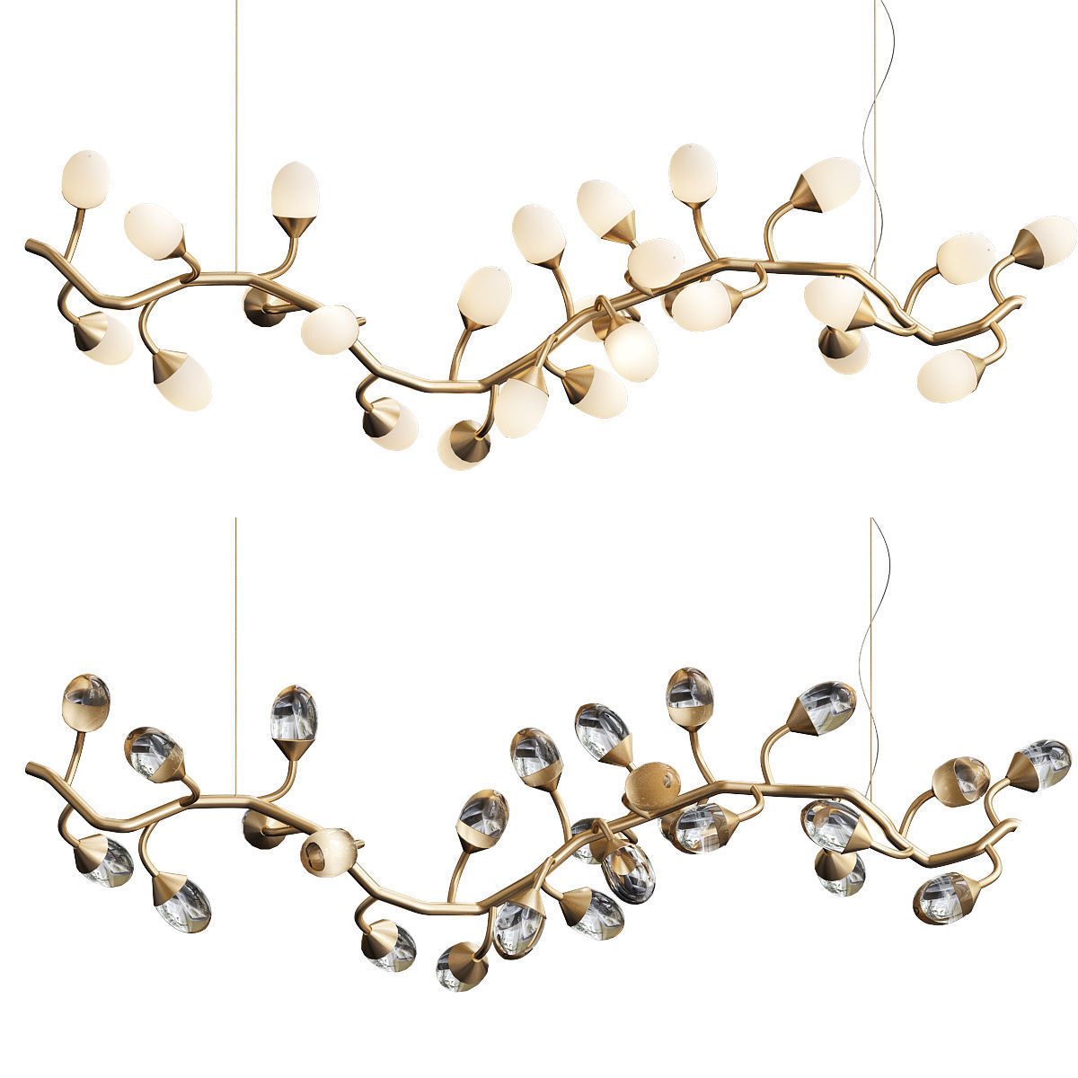 Lotus Chandelier Horizontal 3D model_3