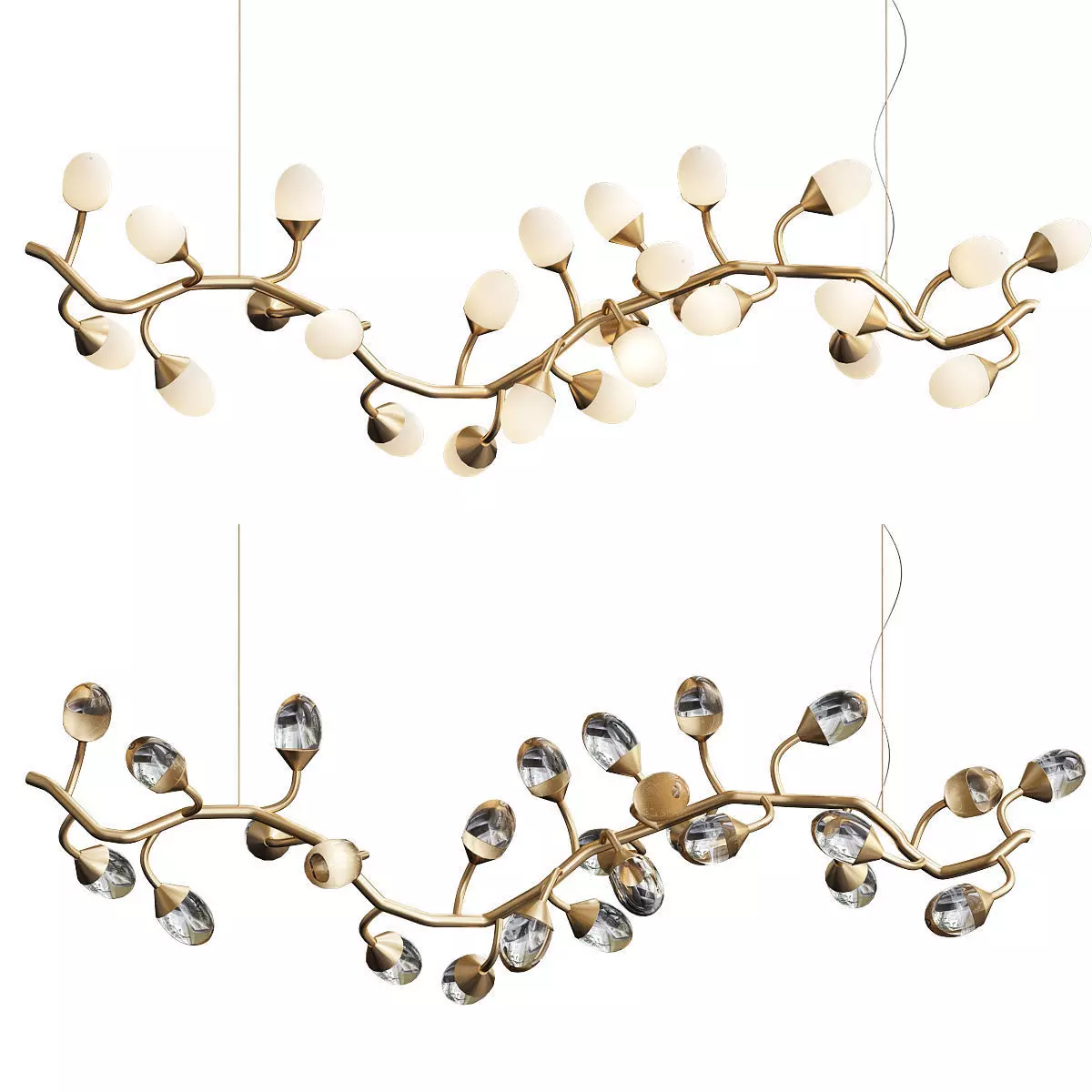 Lotus Chandelier Horizontal 3D model_0