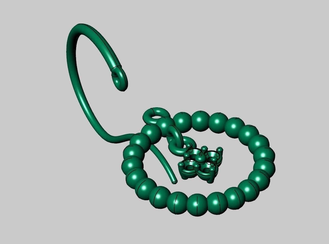 Lumpy Flowers Earring II 3D print model_3