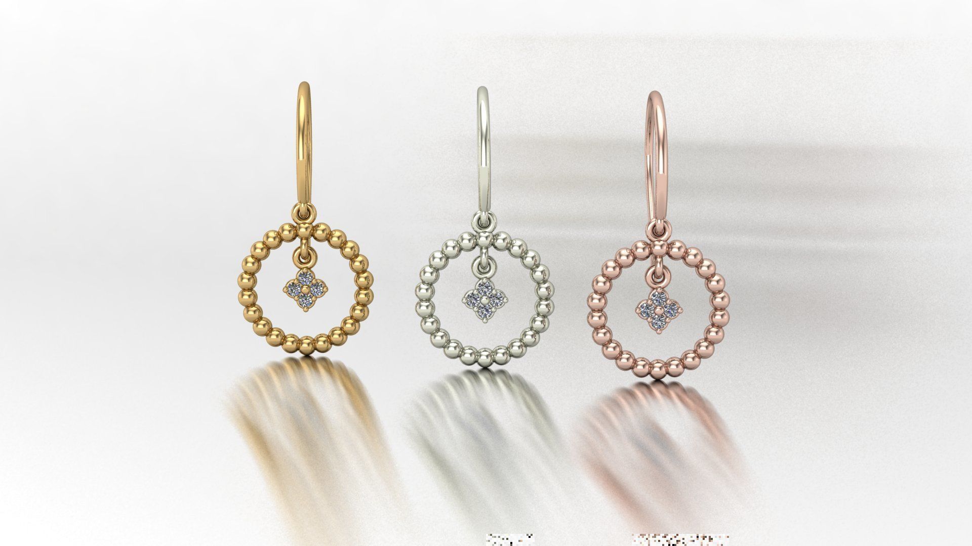 Lumpy Flowers Earring II 3D print model_1