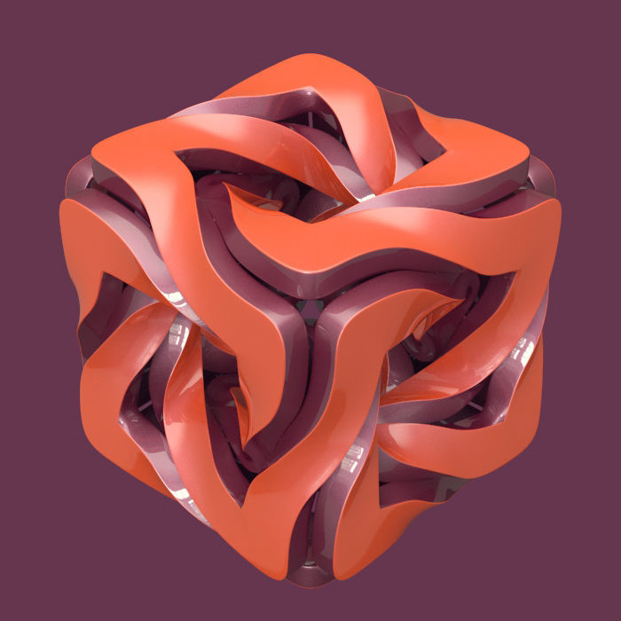 twisted cube 3D model_1