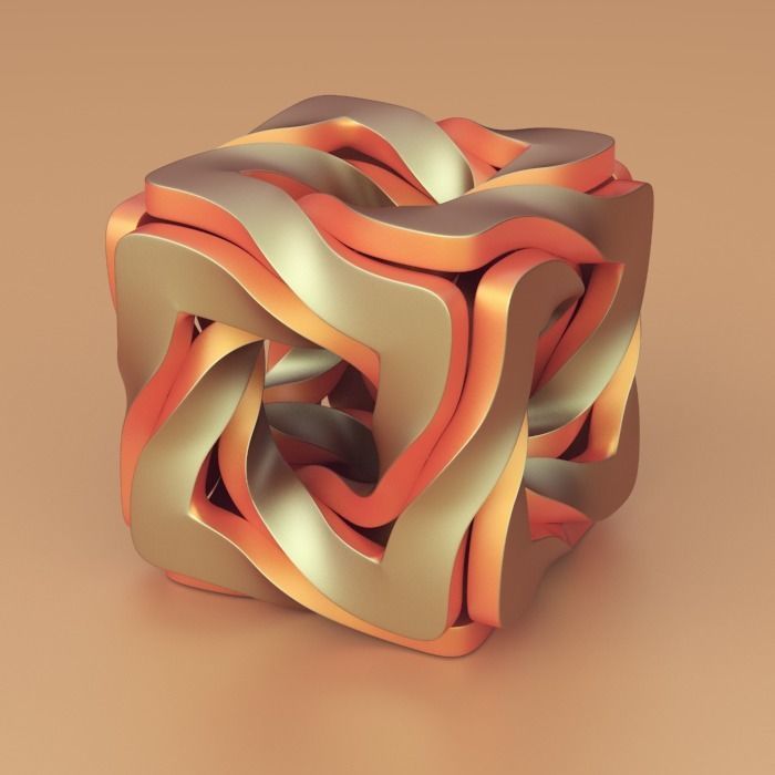 twisted cube 3D model_5