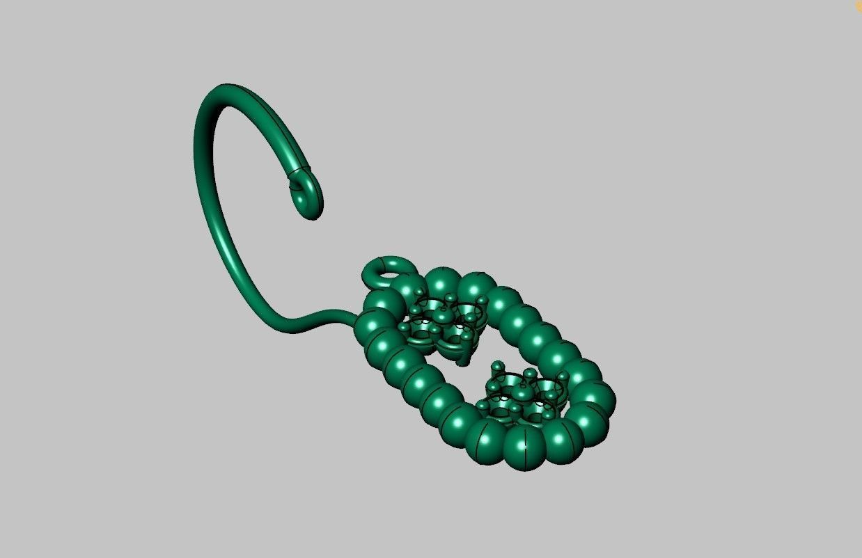 Lumpy Flowers Earring 3D print model_2