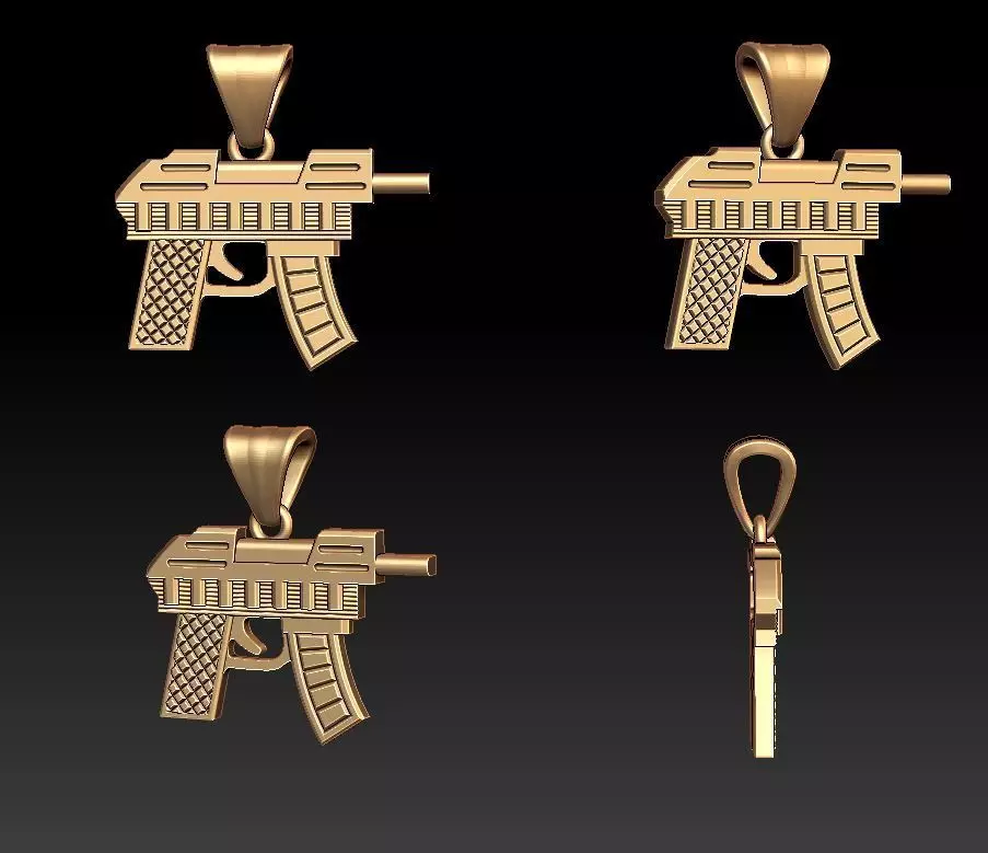 Gun pendant 3D print model