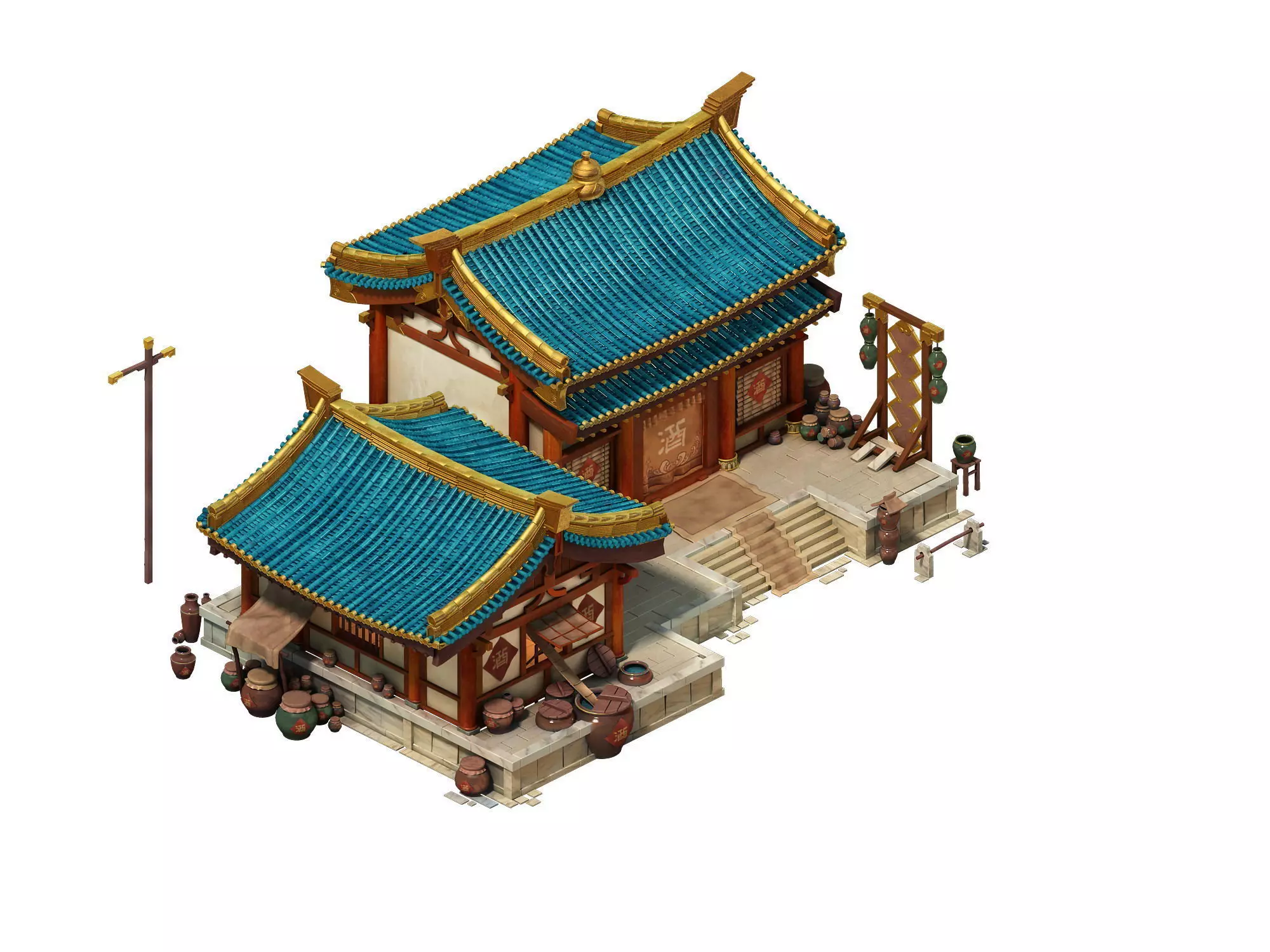 City Building - Wine Shop 3D model_0