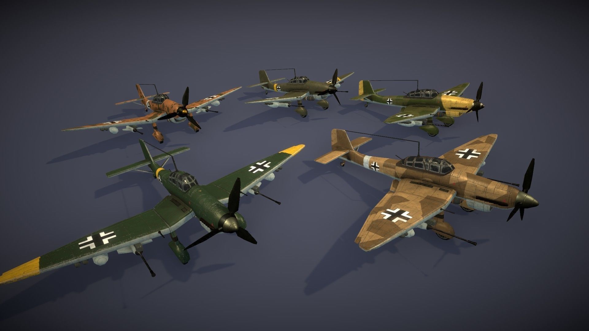 Junkers JU-87 Stuka Low-poly 3D model_4