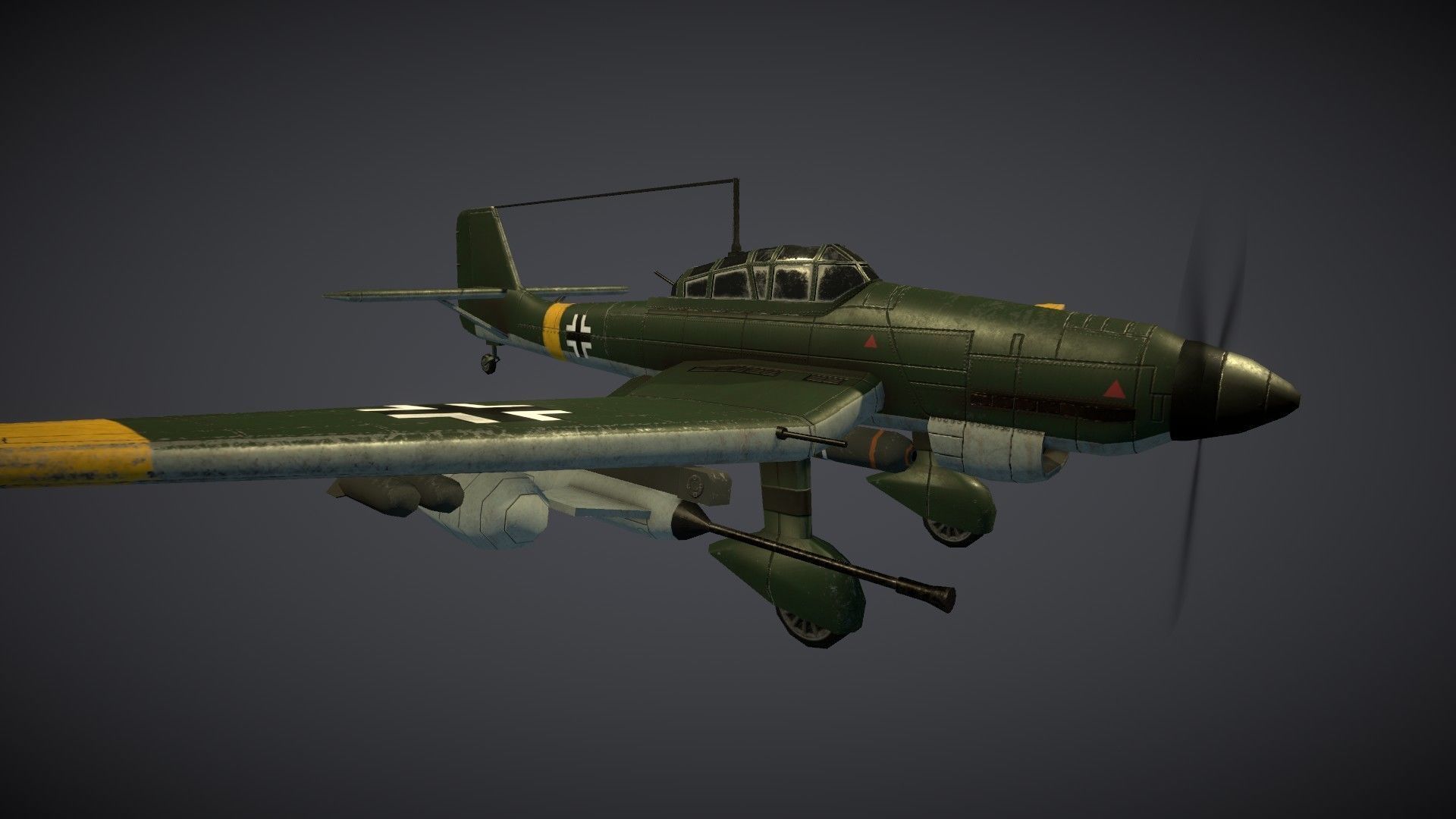 Junkers JU-87 Stuka Low-poly 3D model_3