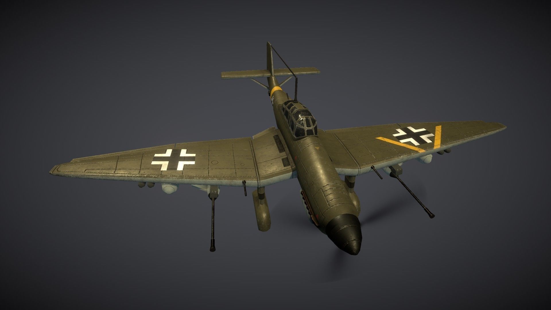 Junkers JU-87 Stuka Low-poly 3D model_2