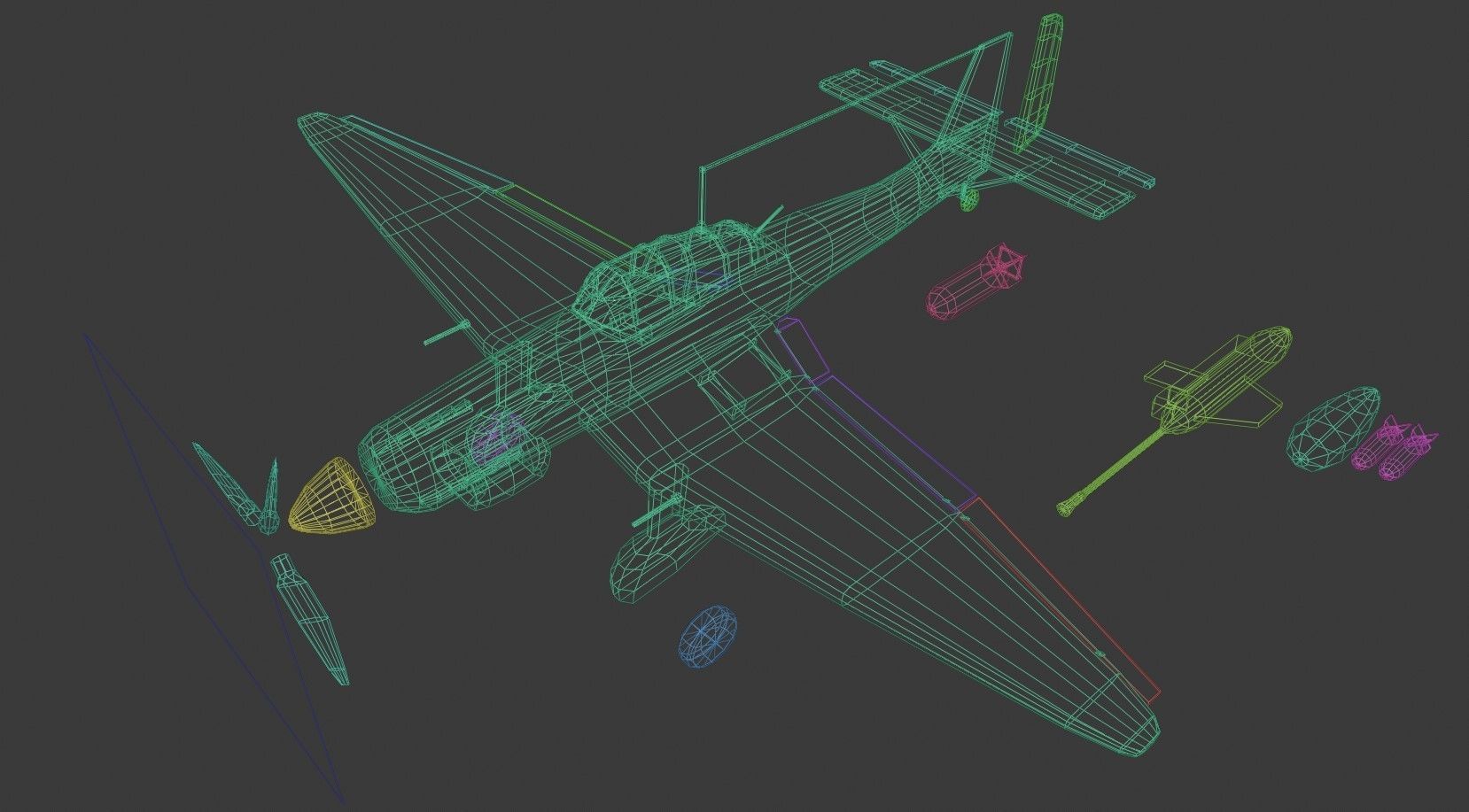 Junkers JU-87 Stuka Low-poly 3D model_22
