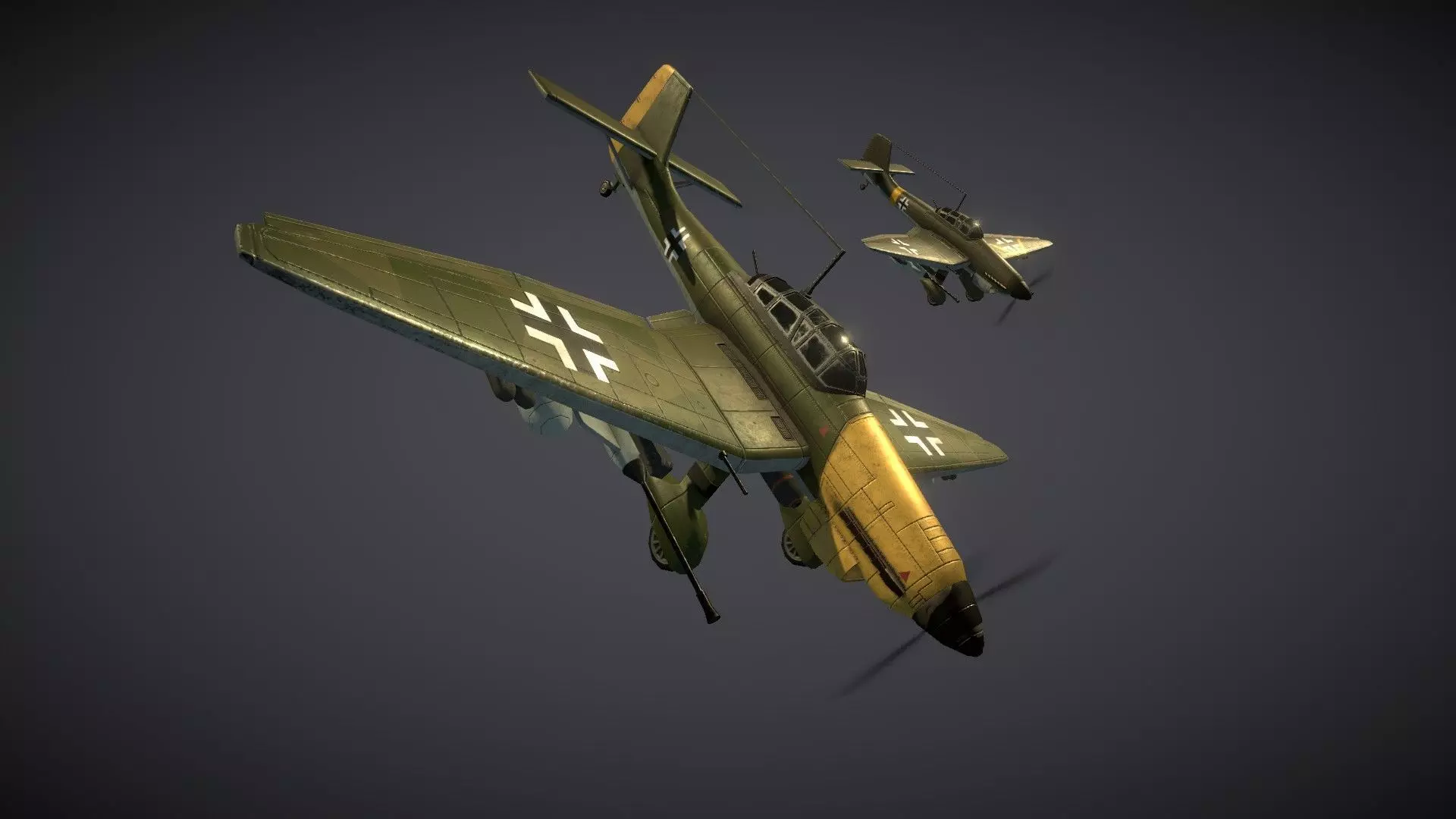 Junkers JU-87 Stuka Low-poly 3D model_0
