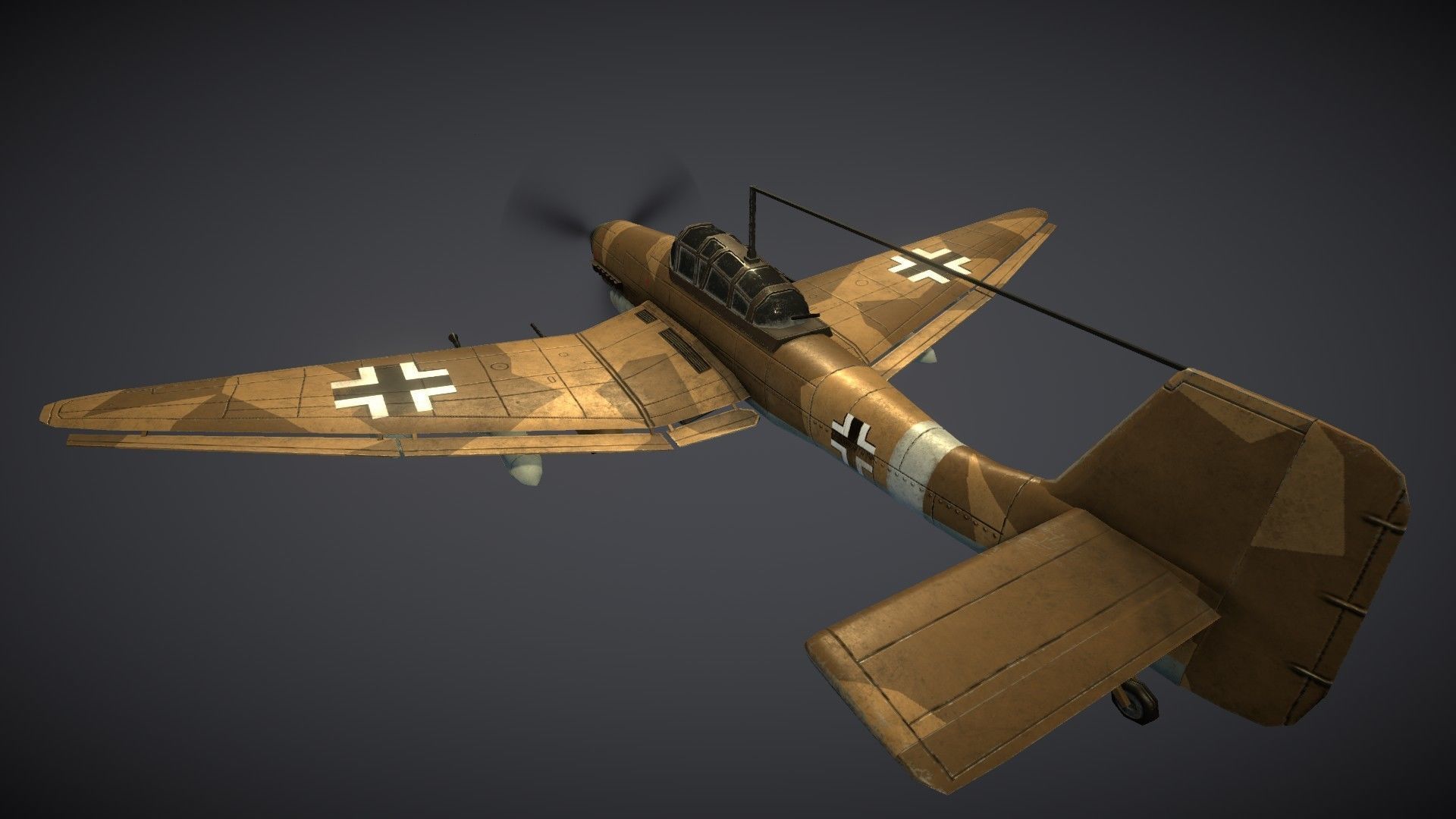 Junkers JU-87 Stuka Low-poly 3D model_5