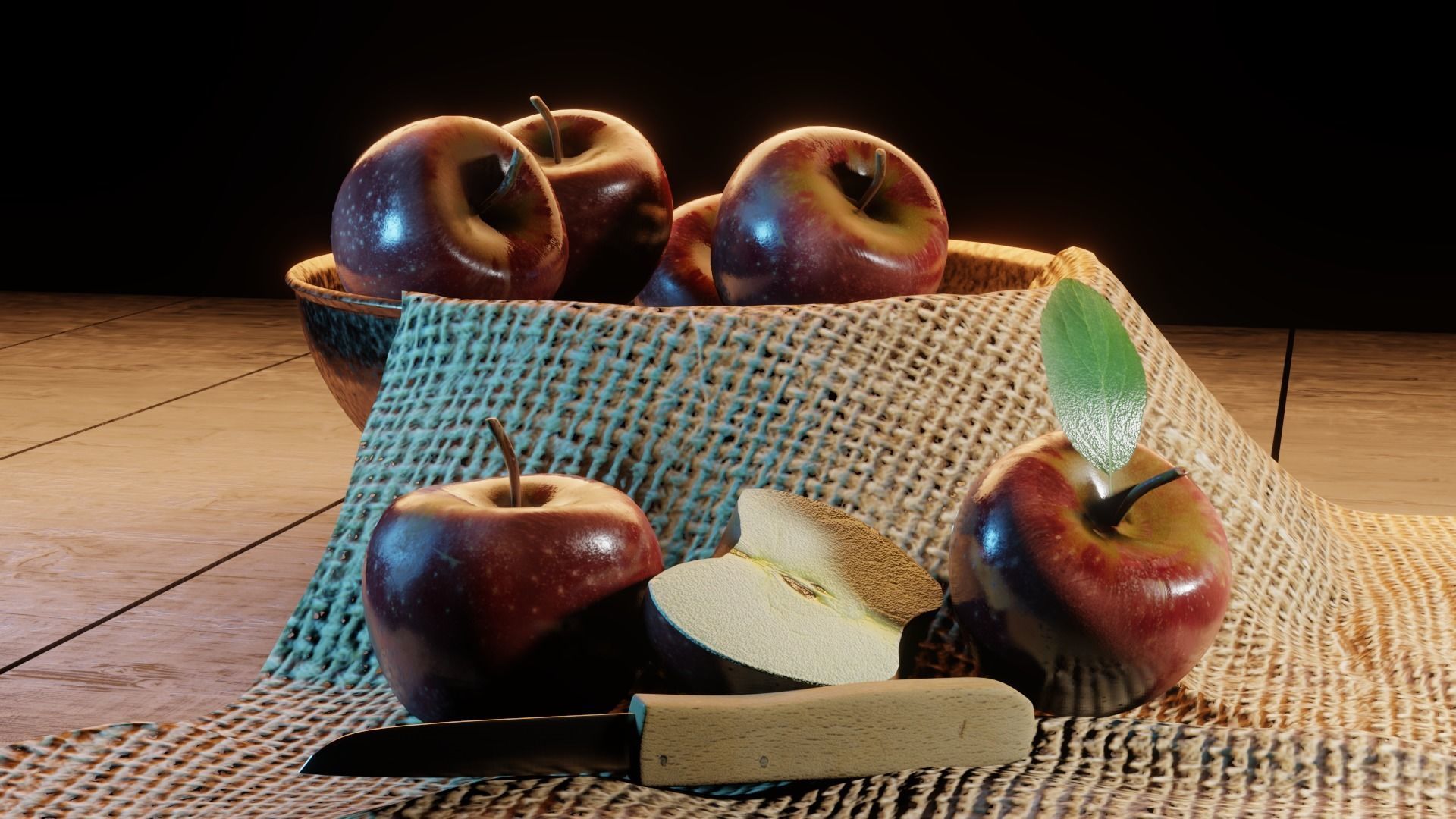 photo realistic rendered 3d apple  Low-poly 3D model_7