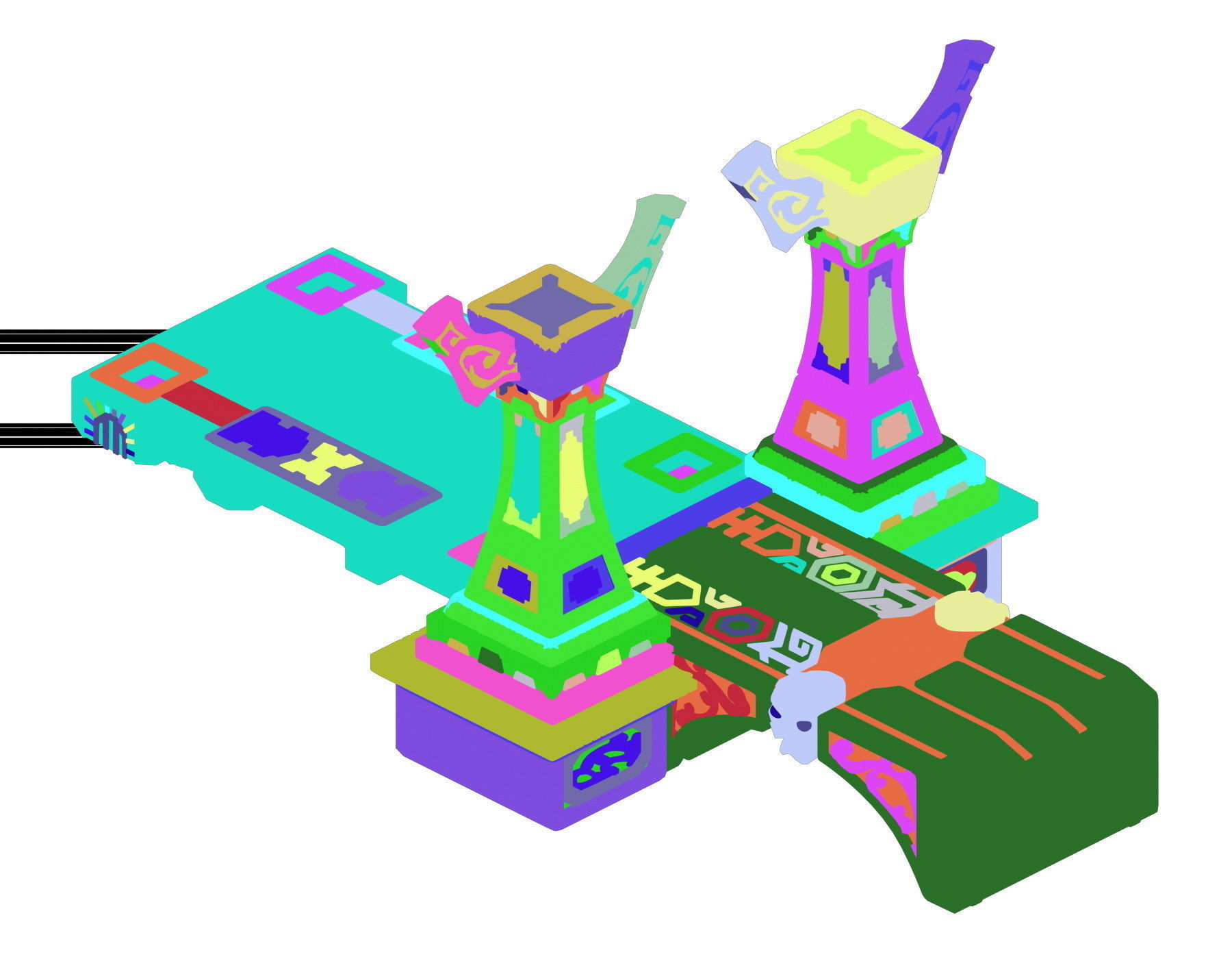 City Building - Small Stone Bridge 3D model_3