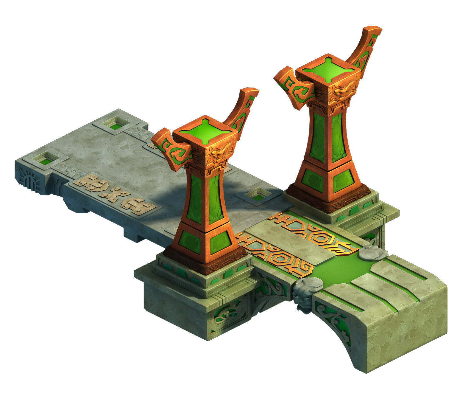 City Building - Small Stone Bridge 3D model_1